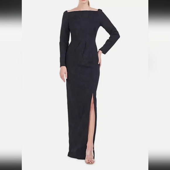 NWOT KAY UNGER JUDE JACQUARD COLUMN GOWN DRESS - Picture 3 of 10